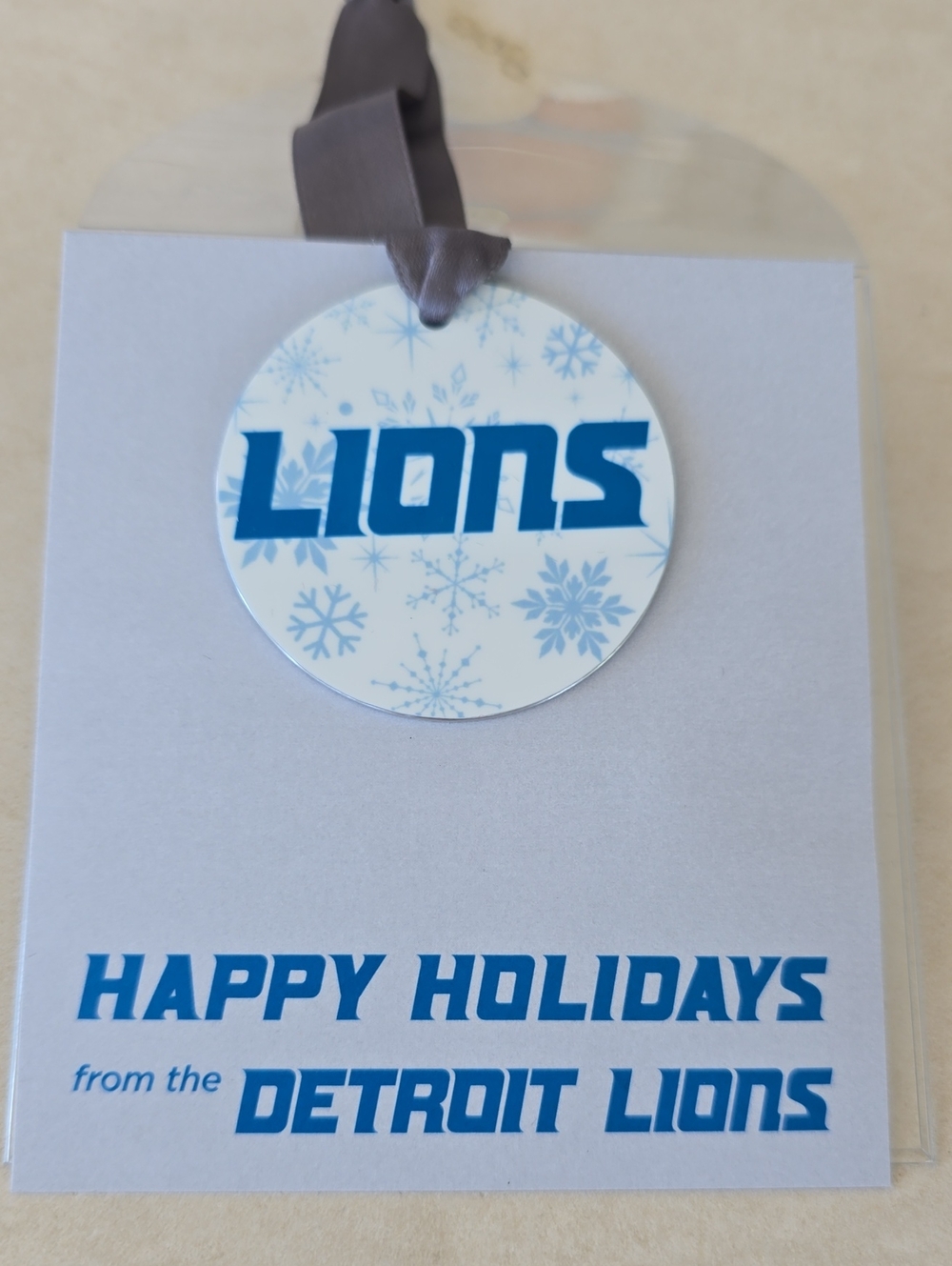 NWT Detroit Lions Hand-Forged Metallic Holiday Ornament With Snowflake Design